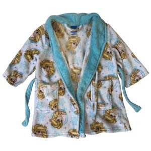Disney Toddler Girls Sleepwear size 3T Blue Queen Elsa Robe Warm Fleece Pockets